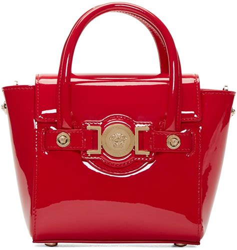 versace red patent leather handbag|versace handbags women.